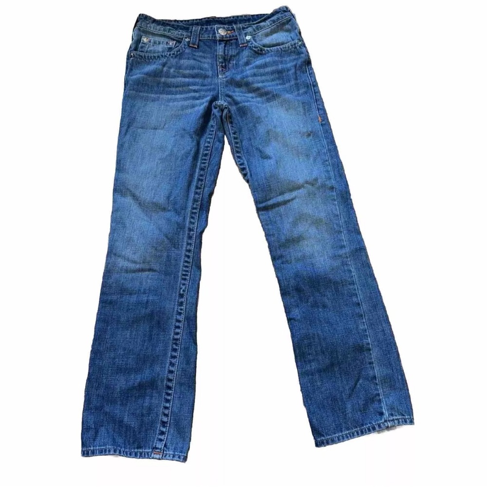 True Religion Women's Straight Leg Blue Jeans